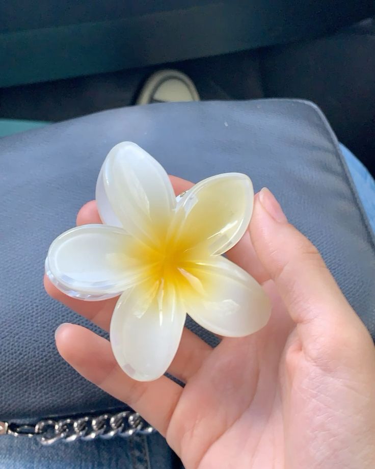 Serraw White flower clip large