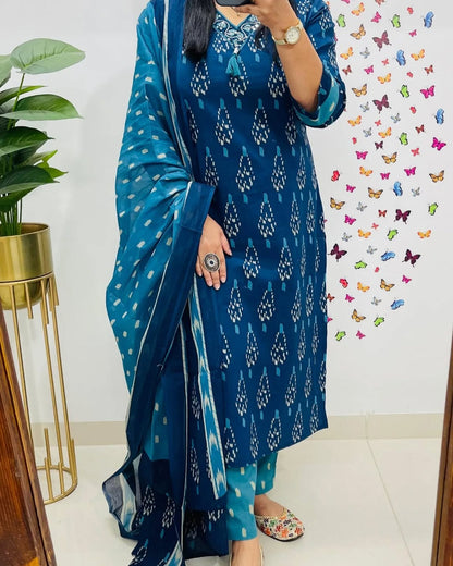 Serraw Pure cotton kurti 3 pc set